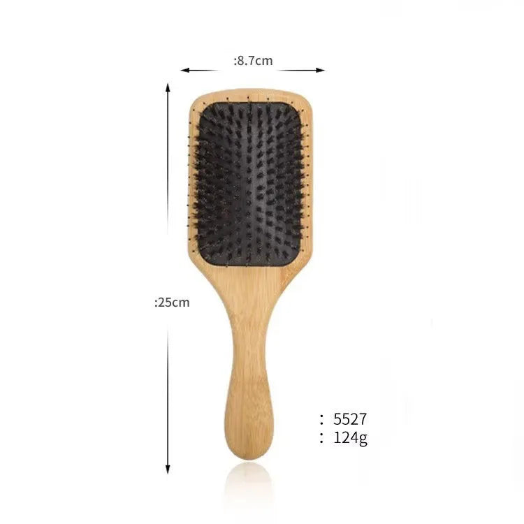 Curl Defining Brush Scalp Massage Side Luxury Hair Comb Set Professional Boar Bristle Brush Hair Wooden Comb Bamboo