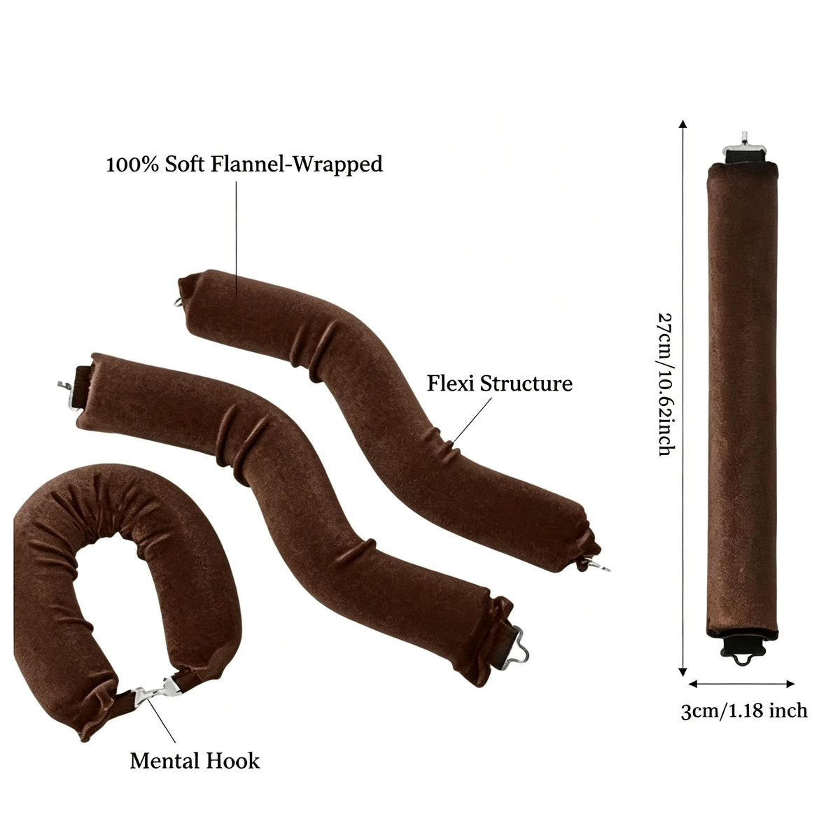 Heatless Hair Curling Rod Headband No Heat Soft Flexi Rollers Lazy Curls with Hook Sleeping Hair Styling Tool for Natural Look