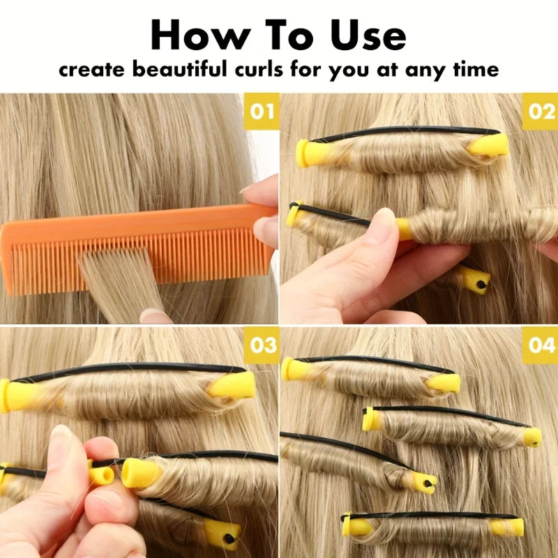Premium Perm Rods Set for Natural Hair - Create Bouncy Curls with Cold Wave Rods & Hair Rollers - Professional DIY Hairdressing