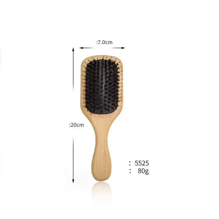 Curl Defining Brush Scalp Massage Side Luxury Hair Comb Set Professional Boar Bristle Brush Hair Wooden Comb Bamboo