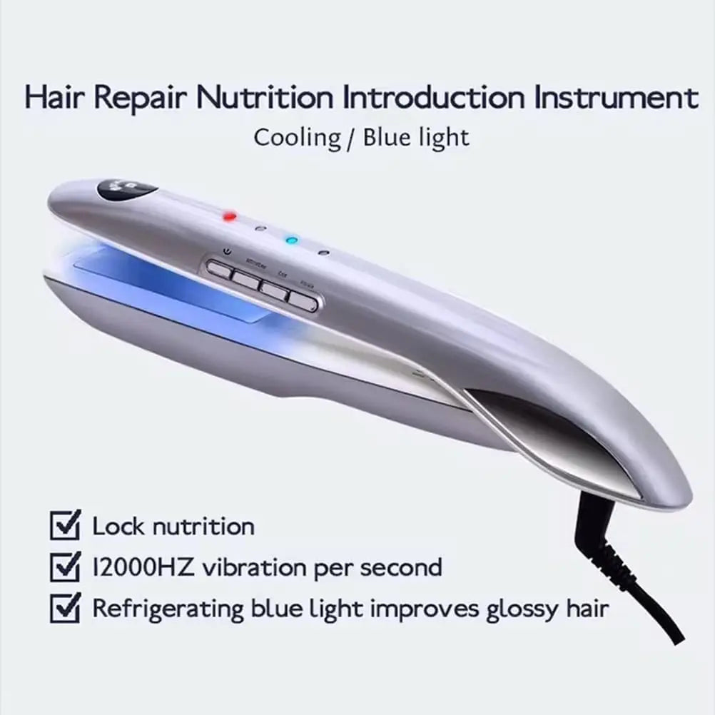 Professional Ice and Hot Hair Straightener Hair Care Frozen Flat Iron With 12000Hz Vibration for Repair Dry and Damaged Hair