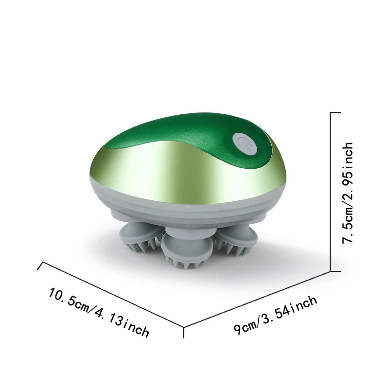 Electric Scalp Massager Silicone Head Scalp Kneading Vibration Device 6 Mode for Hair Growth Stress Relax Waterproof Massageador