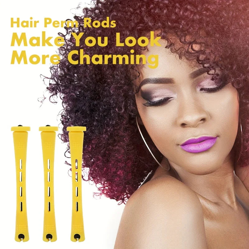 Premium Perm Rods Set for Natural Hair - Create Bouncy Curls with Cold Wave Rods & Hair Rollers - Professional DIY Hairdressing