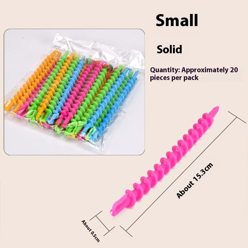 20PCS Professional Spiral Hair Perm Rods Long Spiral Hair Perm Rods Hairdressing Styling Hair Curler Rollers DIY Salon Tool