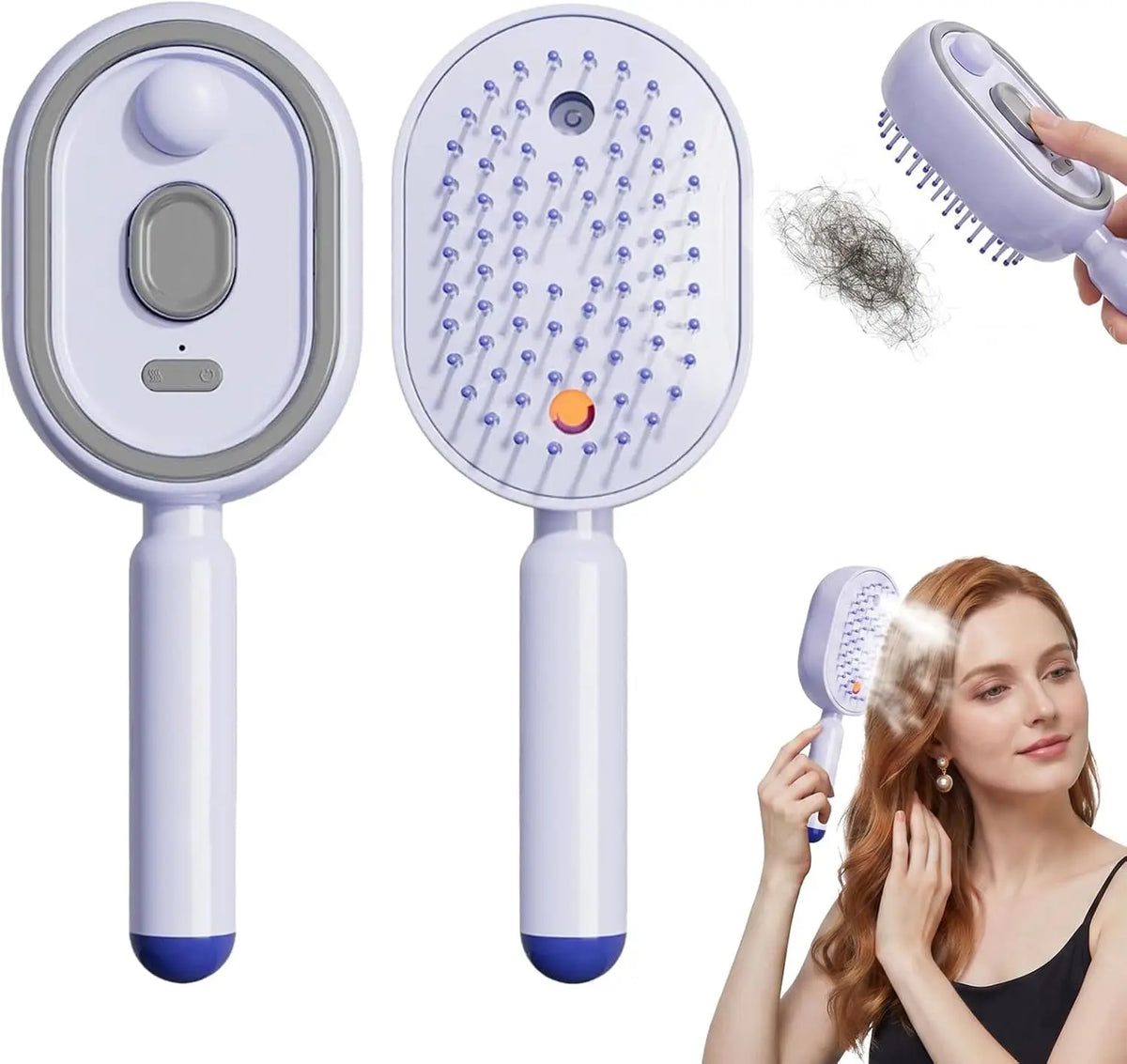2026 Electric Spray Air Cushion Massage Hair Comb Electric Steaming Hair Straightener Brush Hair Smoothing Brush Steam Brush