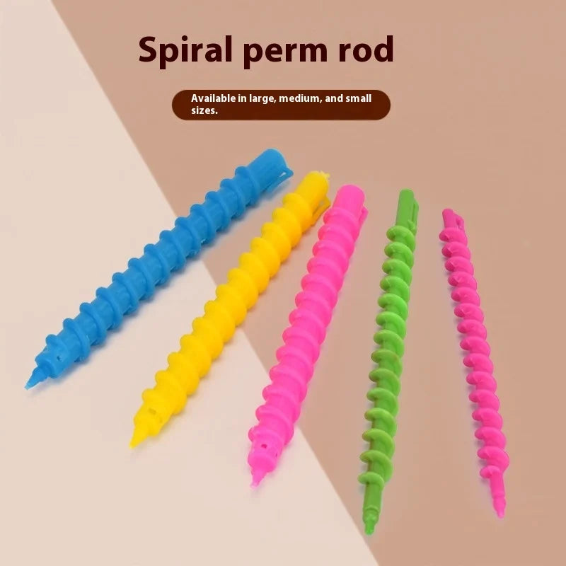 20PCS Professional Spiral Hair Perm Rods Long Spiral Hair Perm Rods Hairdressing Styling Hair Curler Rollers DIY Salon Tool