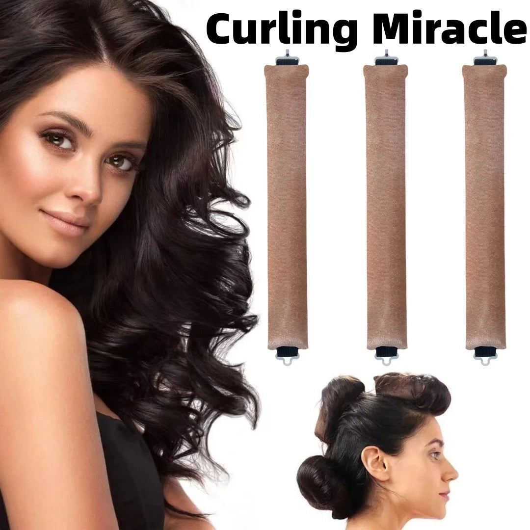 Heatless Hair Curling Rod Headband No Heat Soft Flexi Rollers Lazy Curls with Hook Sleeping Hair Styling Tool for Natural Look