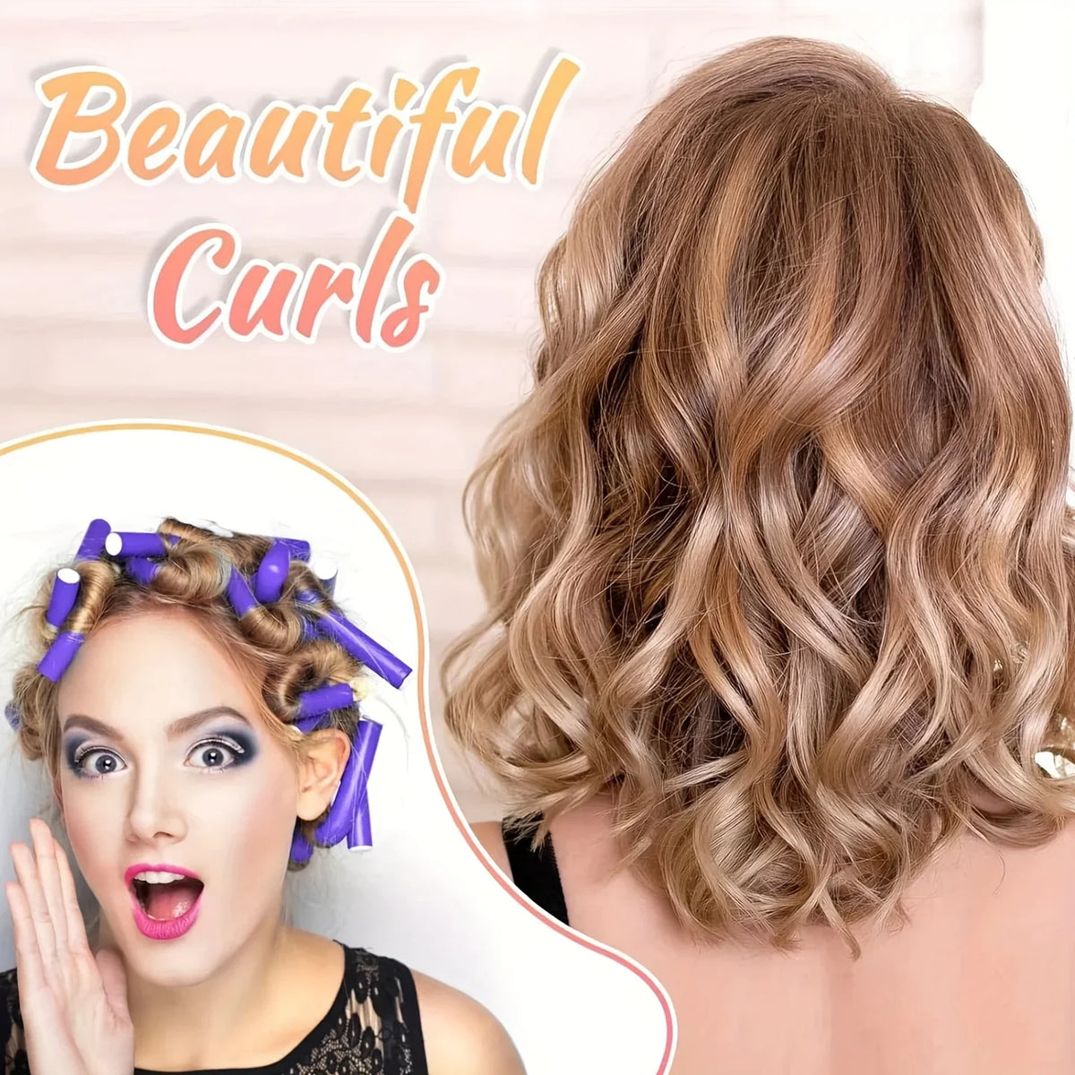 Hair Rollers/Flex Rods for Hair/Flexible Curling Rods, Hair Twist Flexi Rods No Heat Curlers Set for Soft Waves,