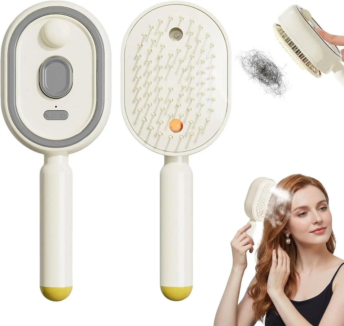 2026 Electric Spray Air Cushion Massage Hair Comb Electric Steaming Hair Straightener Brush Hair Smoothing Brush Steam Brush