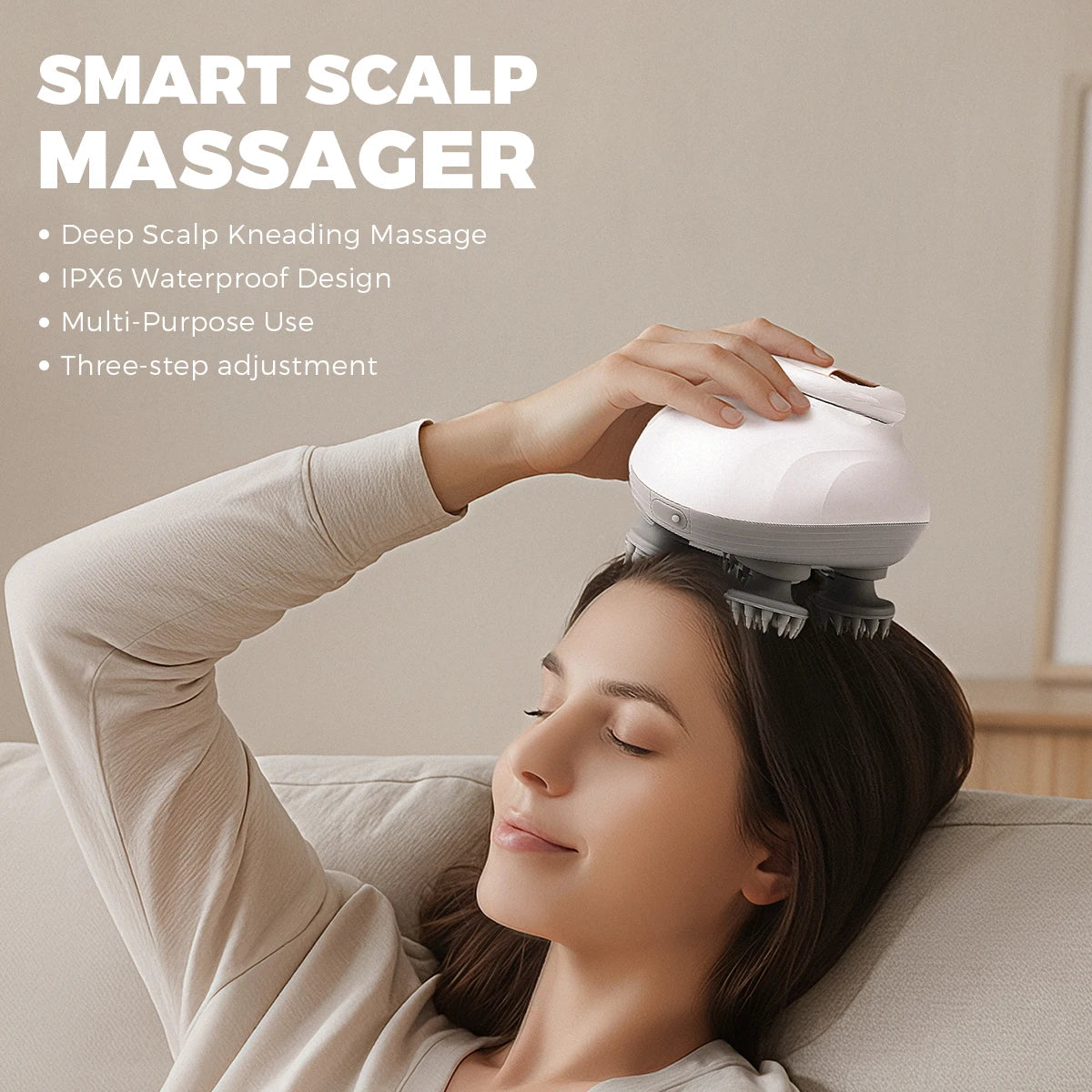 Electric Scalp Head Massager,Cordless Waterproof Shoulder Massage with Kneading Nodes, Cat Pet Handheld Hair Brush for Cleaning