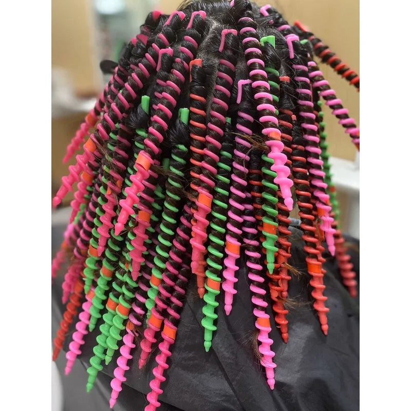 20PCS Professional Spiral Hair Perm Rods Long Spiral Hair Perm Rods Hairdressing Styling Hair Curler Rollers DIY Salon Tool