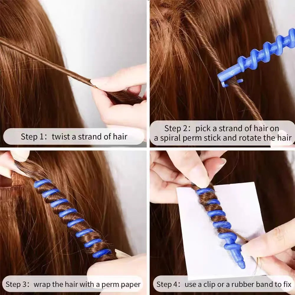 No Heat Hair Rollers Curls Spira lRod Roller Sticks Perm Rods Set Heatless Hair Curler Wave Formers Colorful Hair Styling Tools